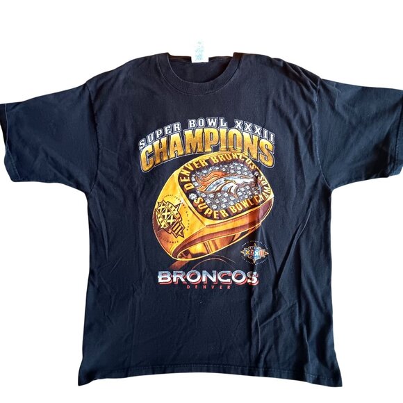 XL T-shirt Super Bowl XXXII Champions Denver Broncos Pro Player Cotton Vtg 1998 - Picture 2 of 7